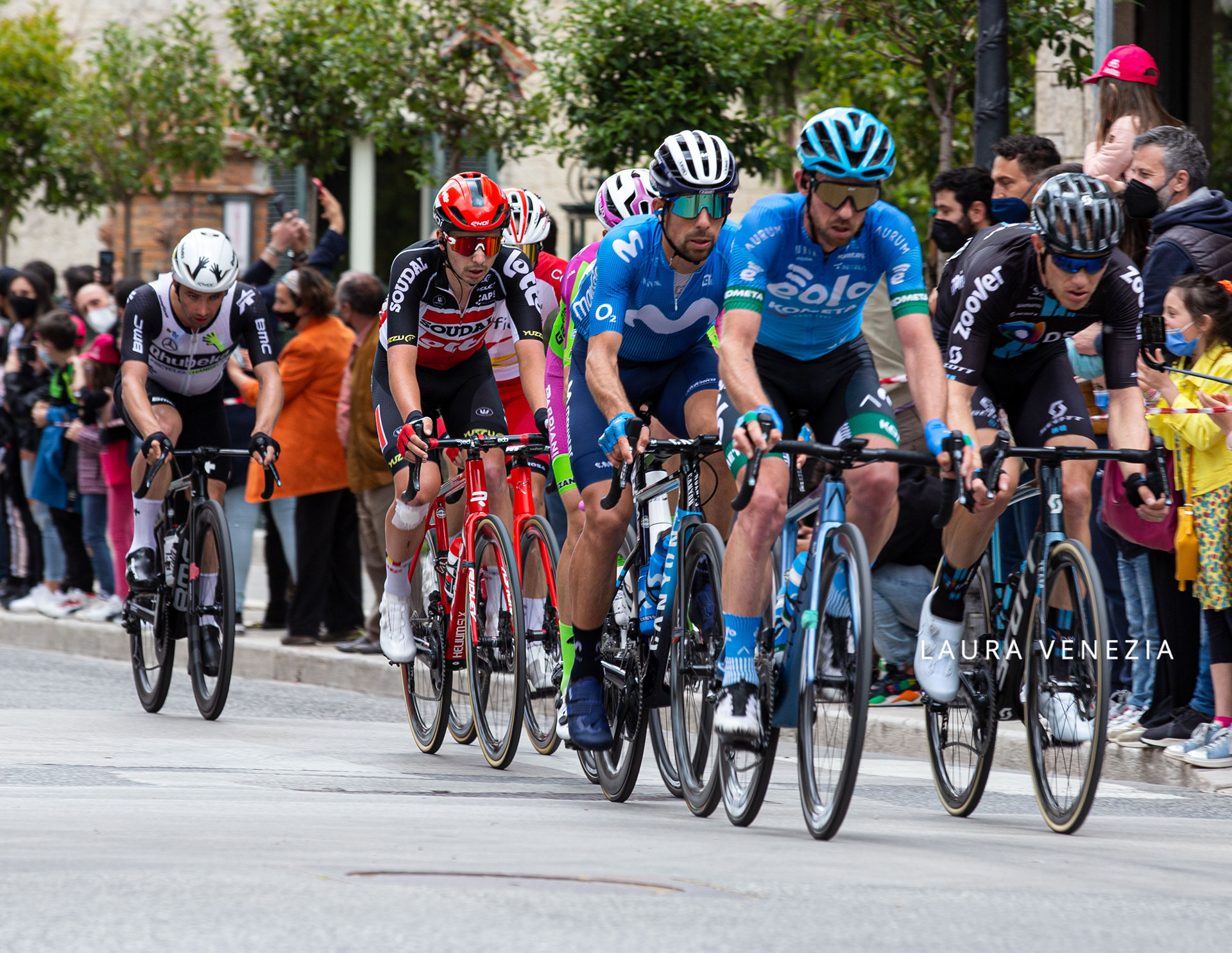 Tour of Italy. Riders arrive to Campobasso, Molise, during the eighth stage of the Giro d'Italia 2021 cycling race, 170 Km between Foggia and Guardia Sanframondi on May 15, 2021.